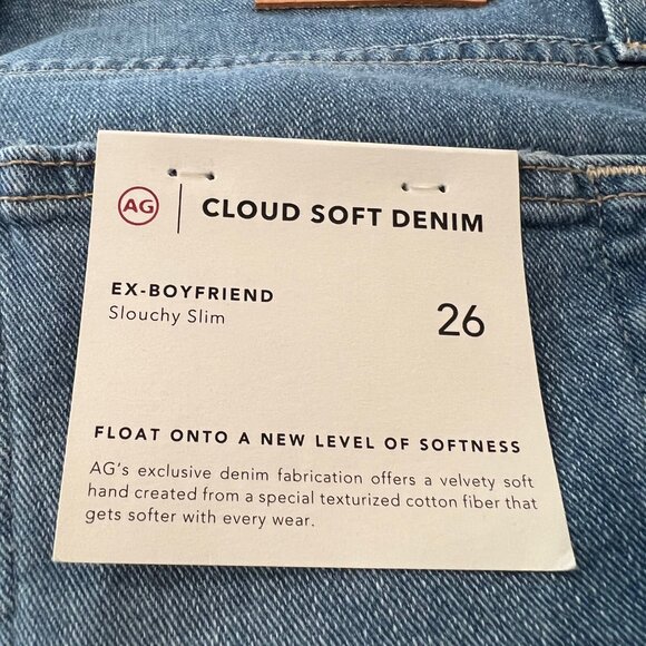 AG Adriano Goldschmied Ex-Boyfriend Slouchy Slim Cropped Jeans Size 26 - Picture 3 of 11